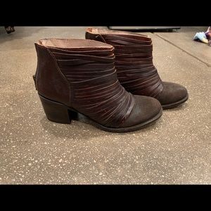 FreeBird distressed red leather booties